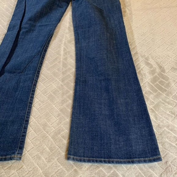 Bitten Womens 4p Denim Jeans Blue Flare Mid Rise Medium Wash Stretch - Picture 12 of 12